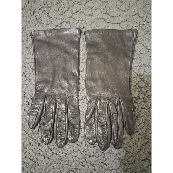 Italian Leather Gloves Women's 7.5 Silk Lined Made in Italy Soft Lambskin - Picture 8 of 8